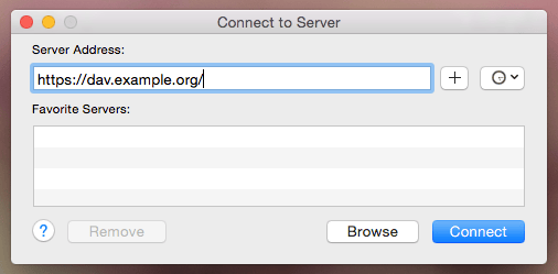 Connect to a server in macOS