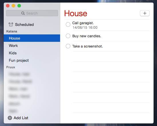 My task lists on macOS